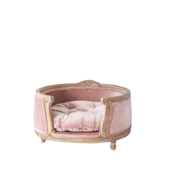 New Solid Wood European-Style Carved Dog Nest Cat Nest Pet Sofa Pet Bed For Small Animals Wholesale And Retail Available