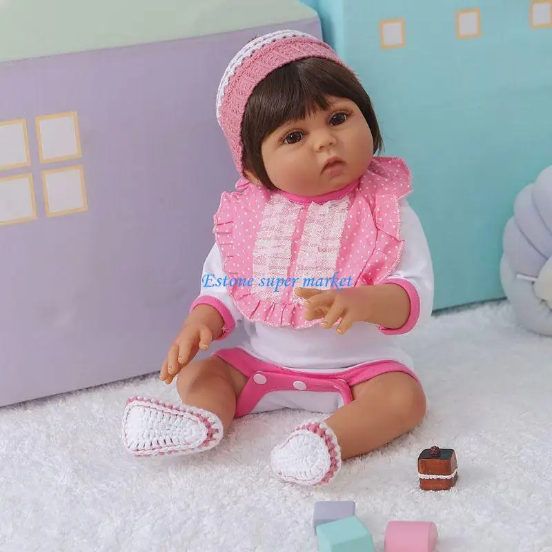 

090B 47cm Realistic for Doll Full Soft Vinyl Toddler Babies Girl Princess Gi