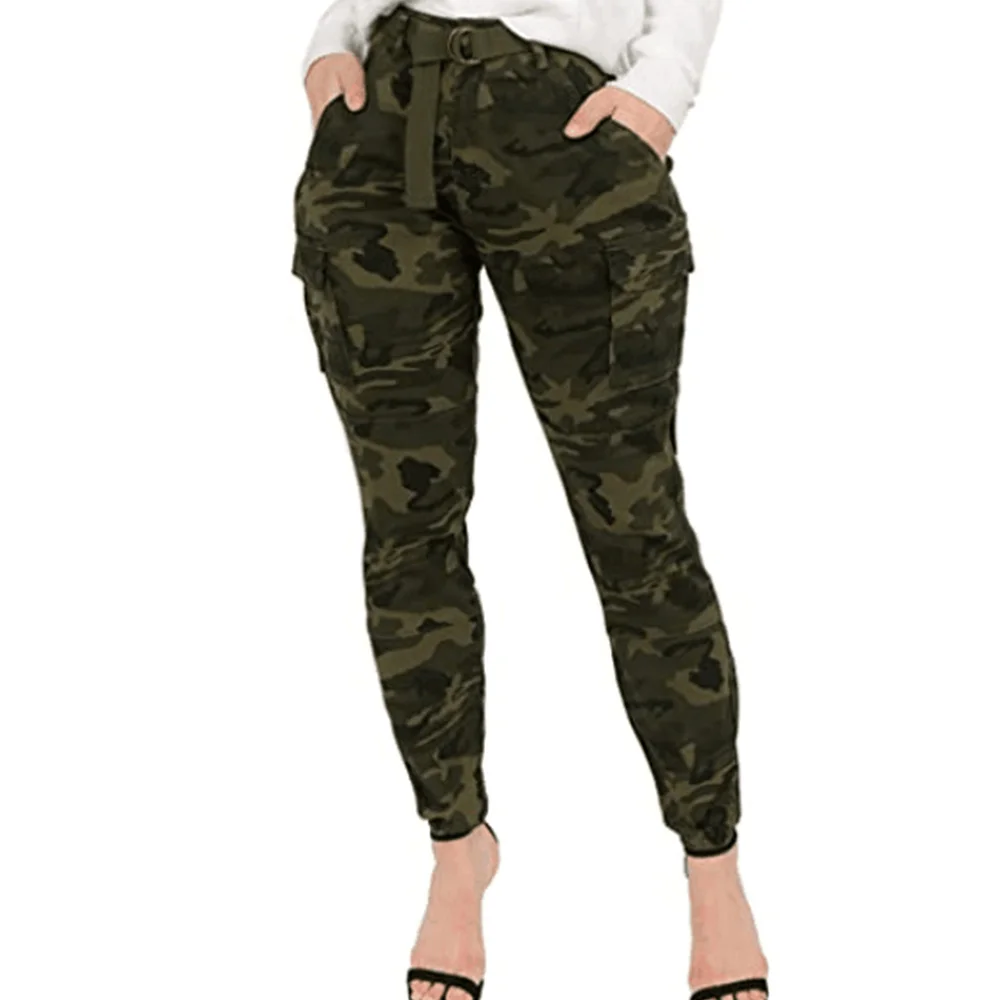 Spring Women's Plus Size 3xl Camo Jogger Cargo Pants High Waist Slim Casual Trousers For Women Running Walking Breathable Pants