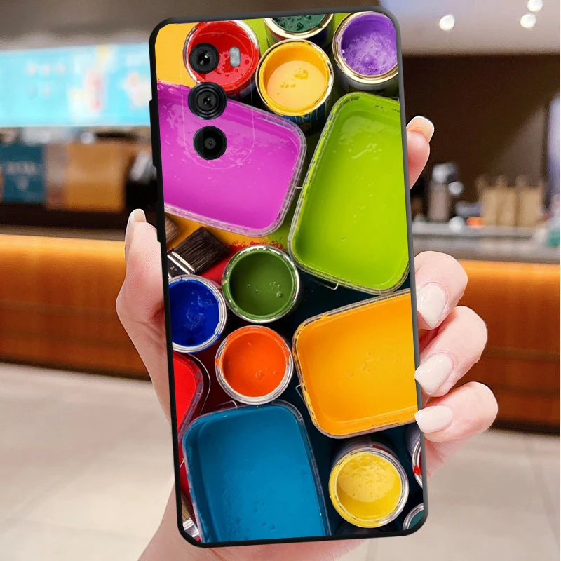 

Phone Case For Motorola Edge 50 40 Pro 60 50 40 30 Ultra Neo Fusion Moto G85 G72 G53 G54 G84 G13 G32 Paint Palette Box