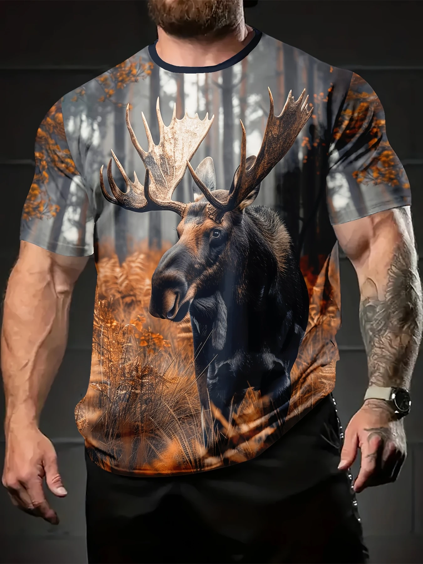 Camiseta Masculina Estampada e - Outdoor Hunting Graphic Tees avaliação e preço