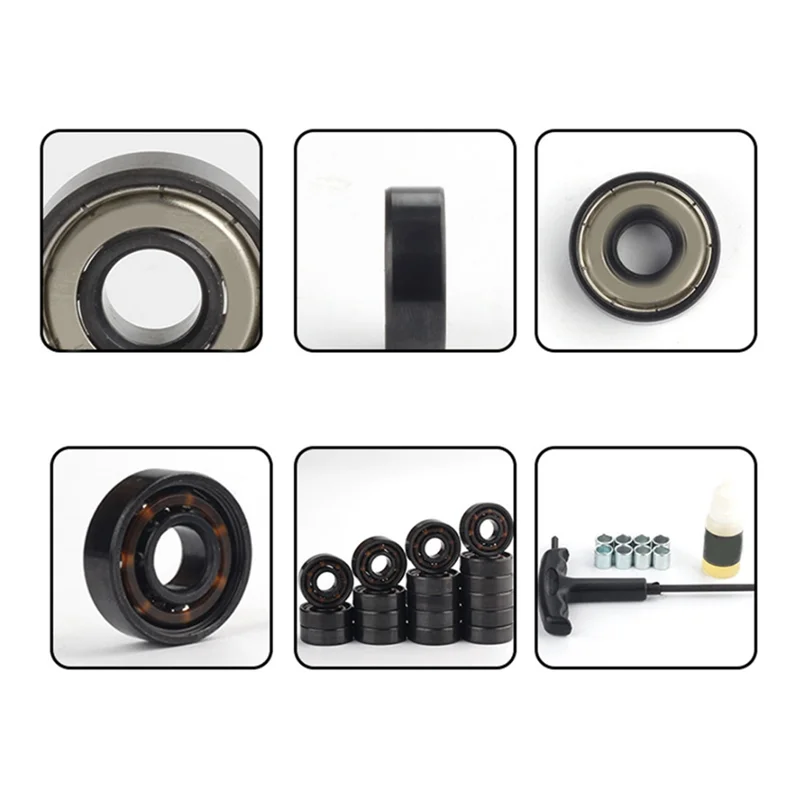 

608Z стальные подшипники для катания на коньках, 16 шт., набор для скейтборда, ролевых коньков, колеса, высокоскоростные обновленные аксессуары