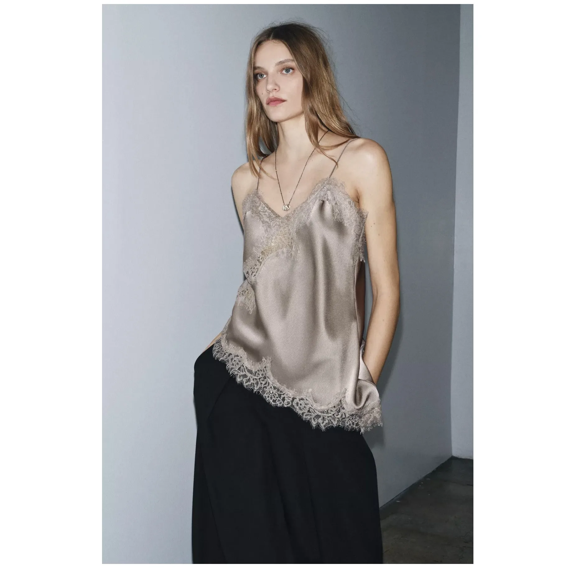 Novo outono inverno feminino dr zr sle renda decoração topo 59905 dr 599200 ele europeu sle fibra de poliéster