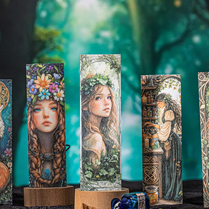 50pcs/bags Magical Scroll Series Magic-Themed Sticker Book DIY Handbook Material Collage Frame Calendar Scrapbook Photo Album