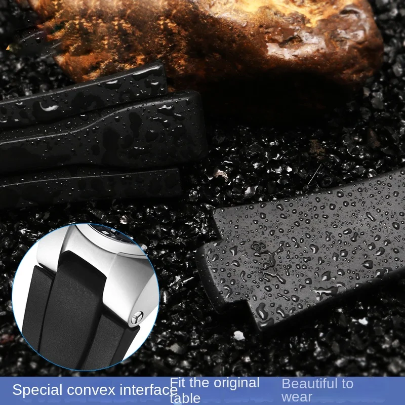 ORIS 다이빙 시계 스트랩에 적합, 7730 돌출 고무 방수 스포츠 시계 스트랩, 모터스포츠 윌리엄스 7740 24x12mm