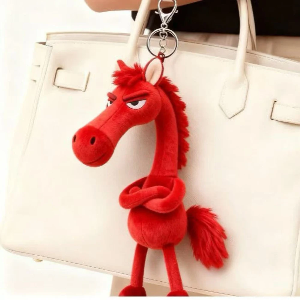 Plüsch-Präganz-Pony-Schlüsselanhänger für Frauen, Taschenanhänger, Dekor, niedliches Plüsch-Pferd, Männer, Auto, Party, Neujahrsgeschenk, Schlüsselanhänger, Zubehör