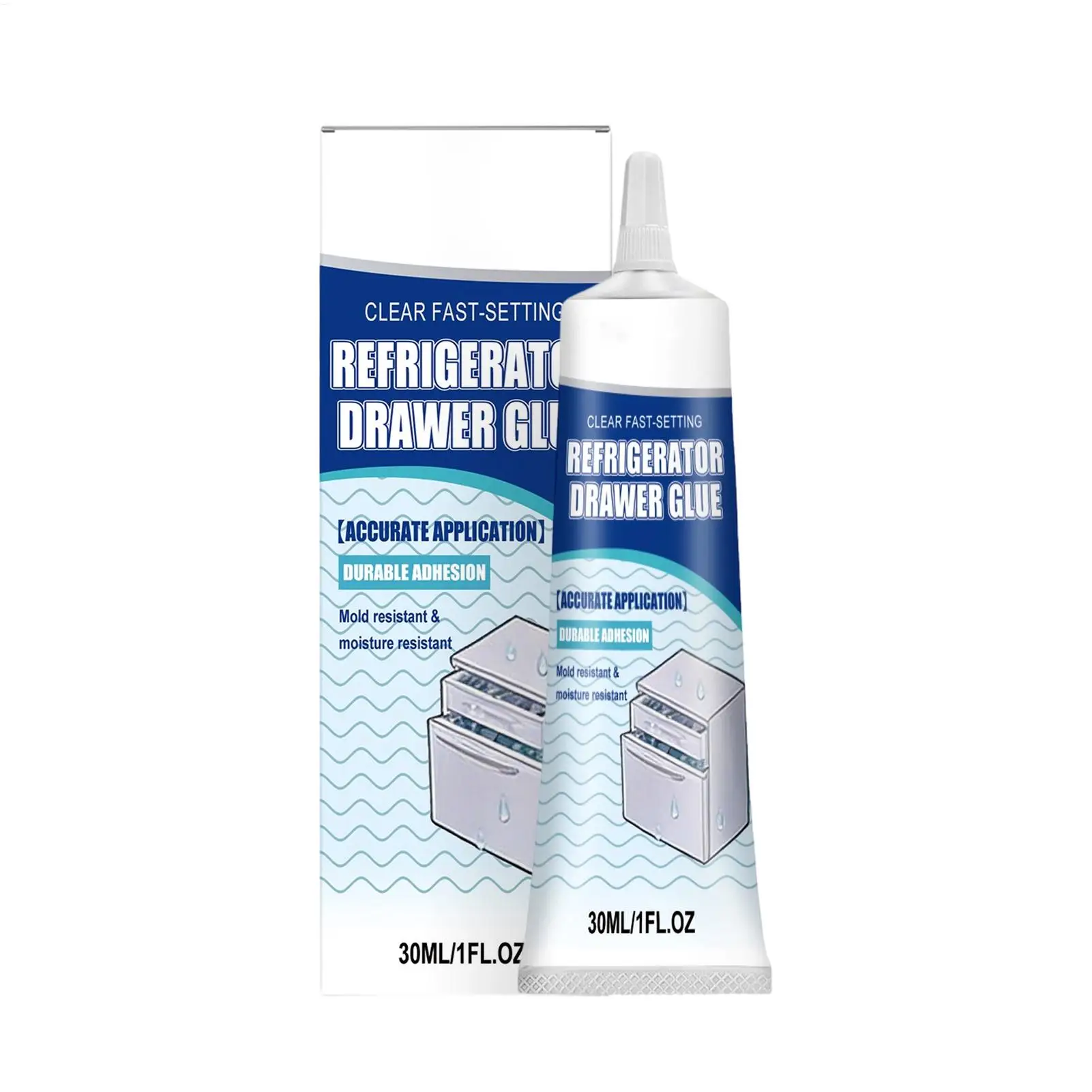 Refrigerator Drawer Glue 30ml Strong Long Lasting Waterproof Adhesives Metal Appliances Glue for Home Refrigerator Glass Ceramic