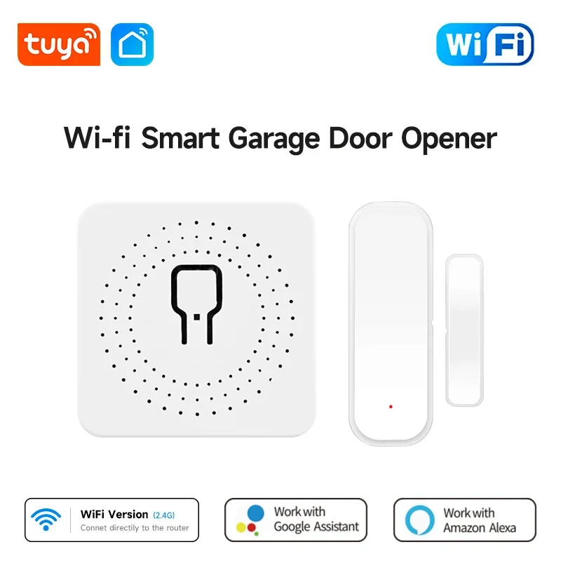 Sensor inteligente de puerta de garaje con WiFi, automatización del hogar, funciona con el asistente de Google, Alexa, Control remoto, Tuya