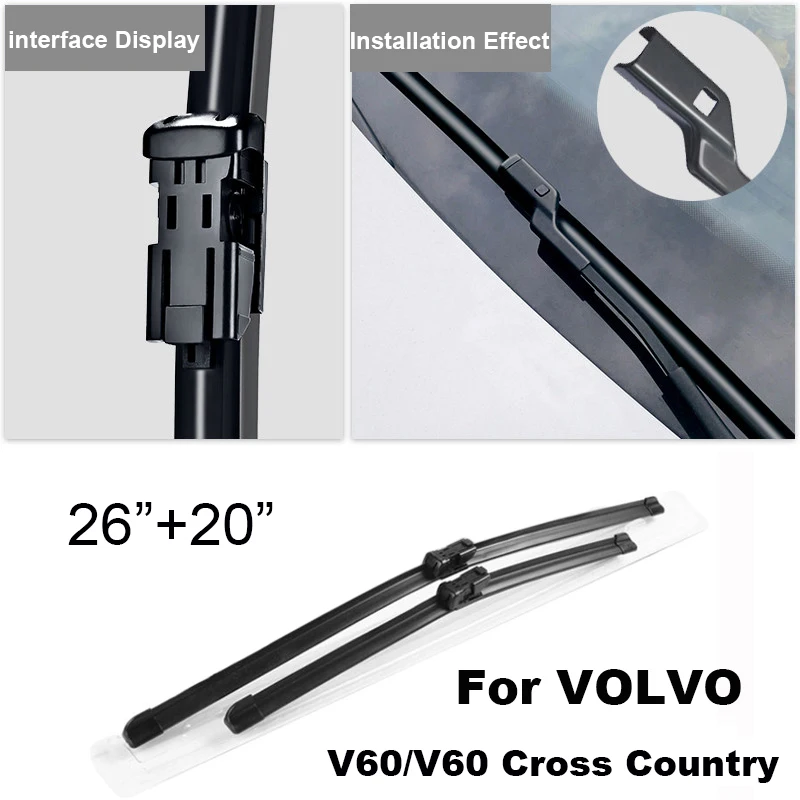 TONLINKER Car Wiper Blades For VOLVO V60 2011-2018 2019 2020 2021 2022 D3 D4 T5 T6 T8 Car Accessories Front Windscreen Wiper