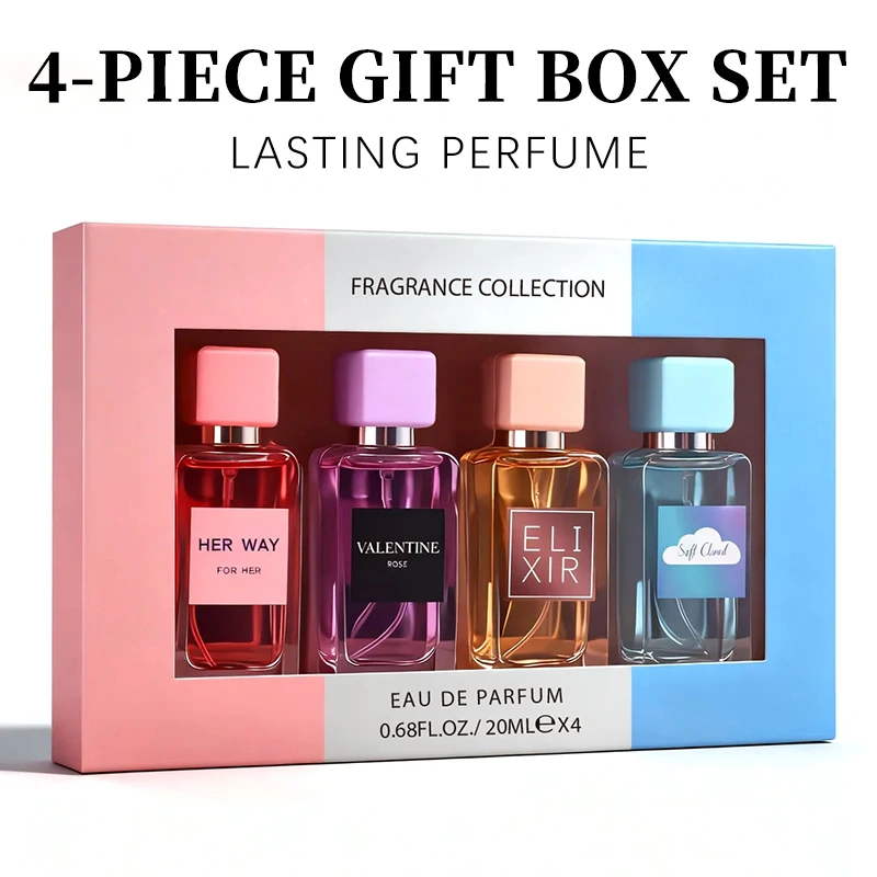 

4-Piece Women's Perfume Gift Set (0.68oz Each ) - 4Long-Lasting Sweet & Fresh Scents, car interior decoration air freshner