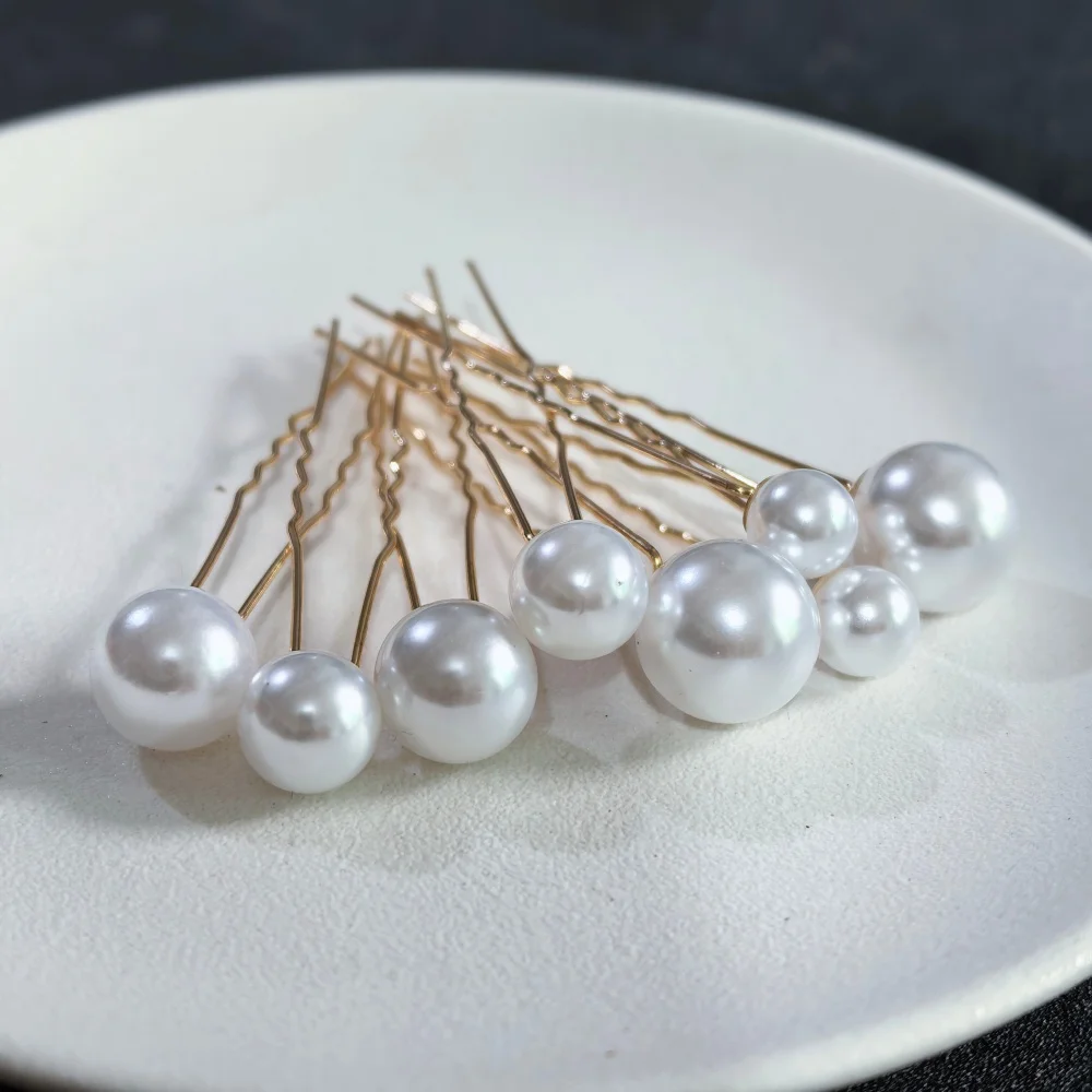 Fashion Simulated Pearl Hairpins For Women Metal Hair Clip Pins Wedding Bridal Hair Styling Tools Elegant Hair Accessories view 2