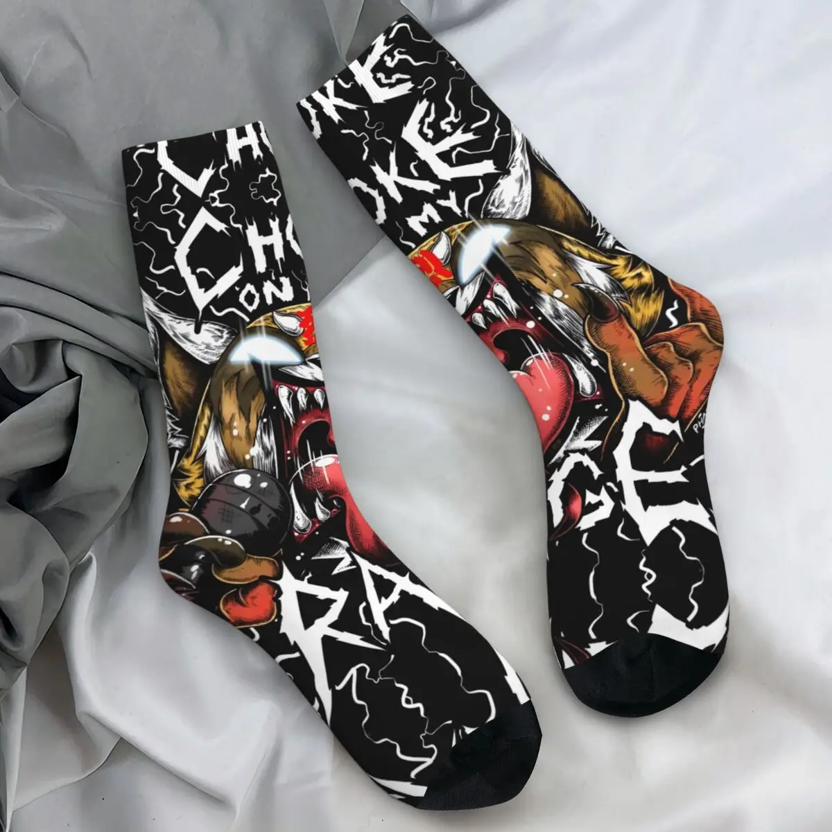 

Sanrio Aggretsuko, дизайнерские готические носки, осенние носки против пота, женские и мужские велосипедные средние мягкие носки