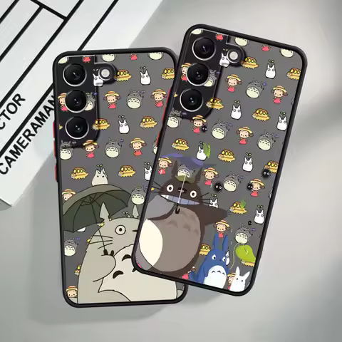 Cute S-Studio Ghiblis Anime For Samsung S25 S24 S23 S22 S21 S20 S10 S9 Ultra Plus Edge FE 5G Frosted Translucent Phone Case