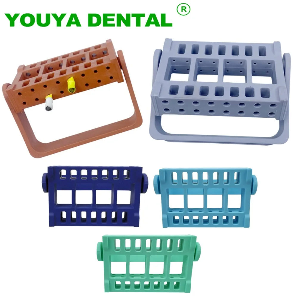 Dental Burs Holder 16 Holes Dentistry Endo Files Holder Endodontic Drill Stand Root Canal File Block Endo Tray Organizer Box