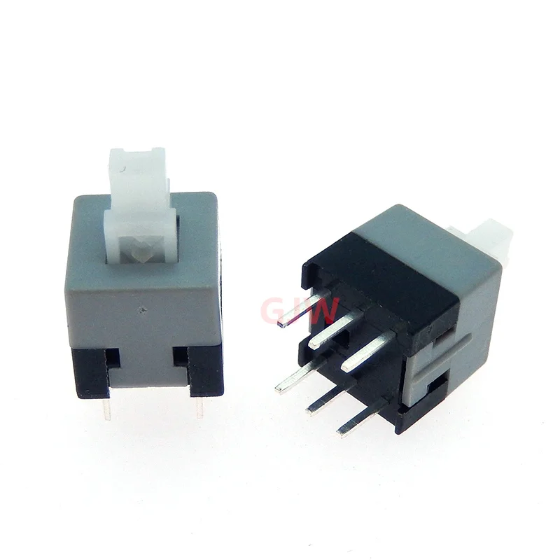 30PCS 8.5X8.5MM 6PIN Self locki push button switch Micro TAcT Key Switch Self-locking power SWITCH ON/OFF 8.5*8.5 8.5X8.5