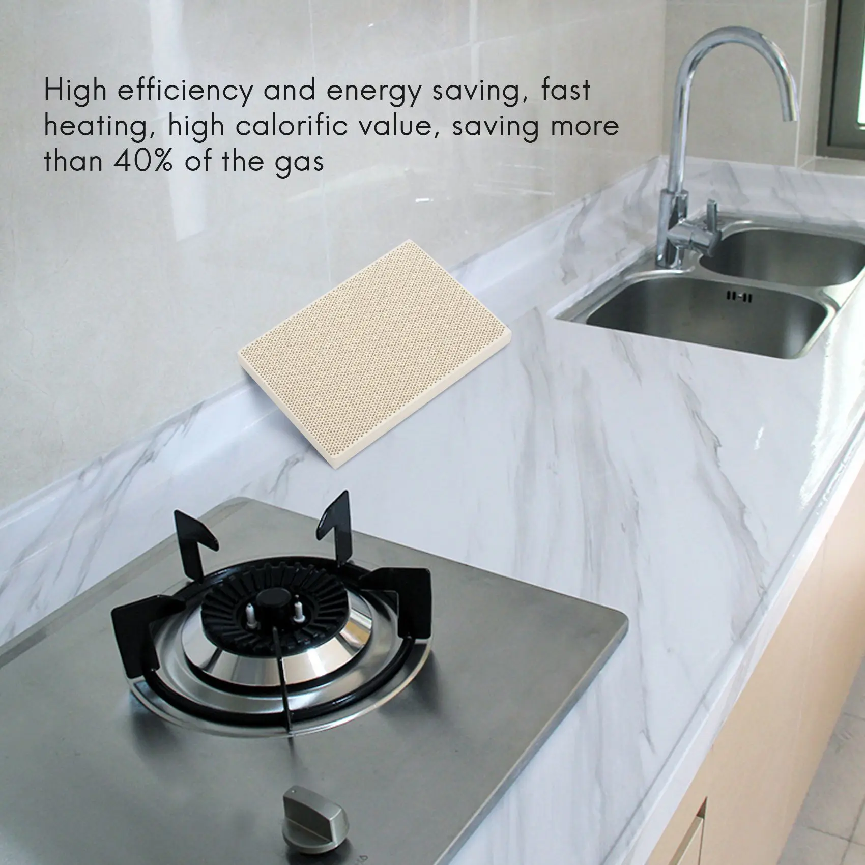 บอร์ดบัดกรีรังผึ้งเซรามิกให้ความร้อน kompor Gas หัว135x95X13มม. ใหม่