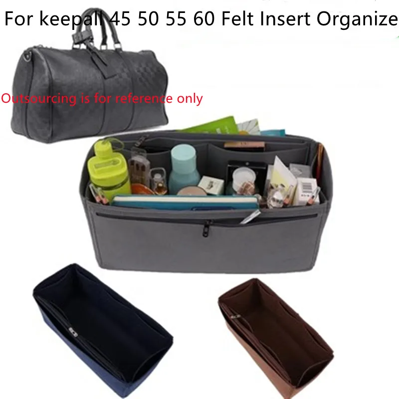 For keepall 45 50 55 60 luggage Felt Cloth Insert Organizer Makeup Handbag Organizer Travel Inner Purse Portable Cosmetic Bags