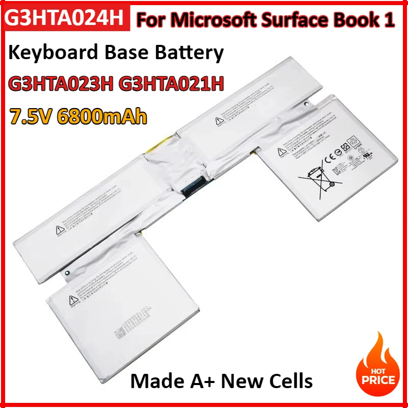 

7.5V 6800mAh G3HTA024H Laptop Battery For Microsoft Surface Book 1 1703 1704 1705 13.5 Keyboard Base Battery G3HTA023H G3HTA021H