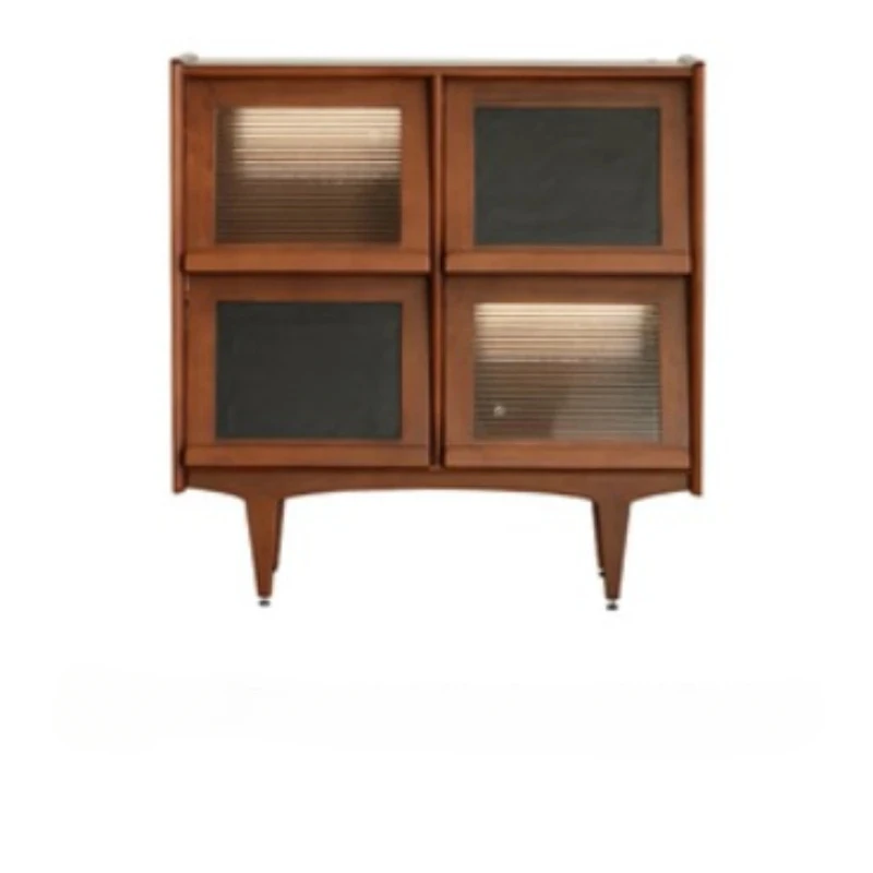 

Nordic Solid Wood Magazine Storage Bookcase Japanese Rattan Storage Living Room Sofa TV Side Cabinet furniture