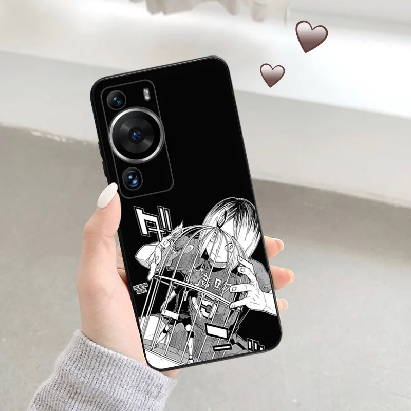 Matte Phone Case for Huawei P20 Pro P Smart P40 P30 Moto G30 G31 G200 OneFusion Anime Haikyuu Hinata Soft Black Case Funda Shell