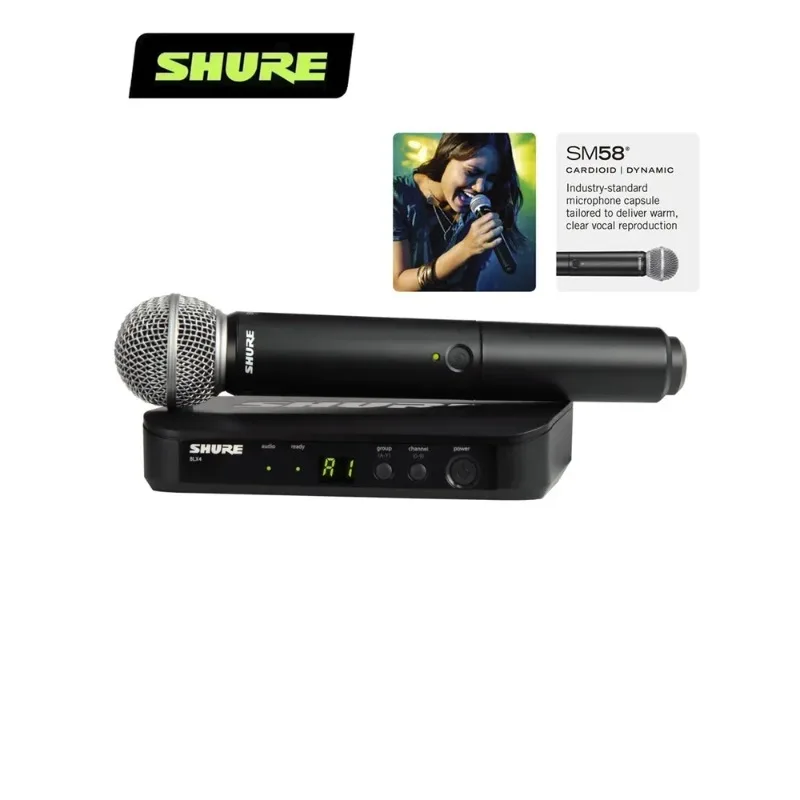 Shure BLX24 Wireless System Microphone for Live Performances for Multiple Scenarios Professional Wireless Microphone BLX24 SM58