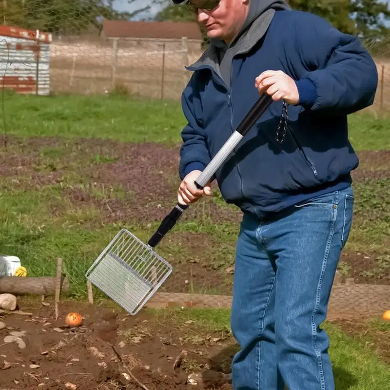 Chicken Coop Rake Stretchable Chicken Coop Cleaning Tools Chicken Coop Accessories Poop Shovel For Separating Poop And Debris