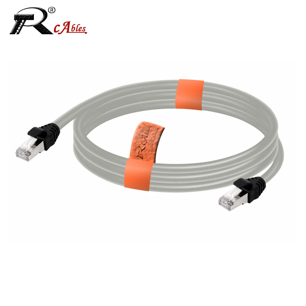 

0.3M-100M STP/SFTP Cat5/Cat6 Ethernet Extension Cable Indoor LAN Network Shielded Gray Cable with RJ45 Male Connectors for Stage