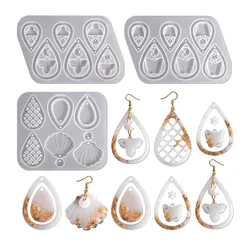 DIY Epoxy Resin Earrings Mold Irregular Hollow Water Shell Butterfly Earrings Pendant Jewelry Silicone Mould For Resin Making