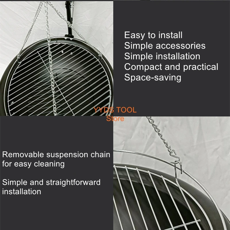 

Уличный подвесной гриль-трипод, треугольный подвесной угольный мангал, печь для барбекю, гриль для приготовления на открытом воздухе