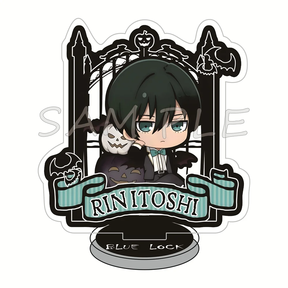BLUE LOCK 10cm Acrylic Stand Figures Keychain Halloween Gothic Frame Anime Merch Desktop Ornament Car Decor Cosplay Fan Gift