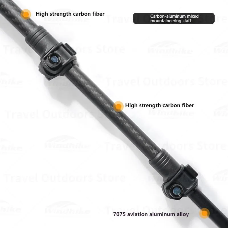 3F UL GEAR ultralight Hiking 135cm Carbon Fiberr/Aluminum Stick Walking Stick Length Adjustable Hiking Accessories-C1T1