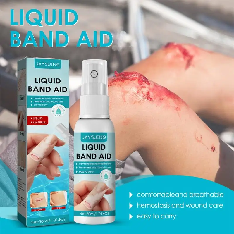 Waterproof Liquid Bandage Quick-Drying Liquid Bandaids 30ml Breathable Gel Bandages For Minor Cuts Wounds Scrapes & Cracked Skin