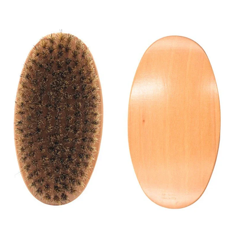 Brosse à barbe en poils de sanglier pour hommes, brosse à cheveux ondulée, peigne de barbier, peignes de coiffage à moustache, accessoire de barbier professionnel