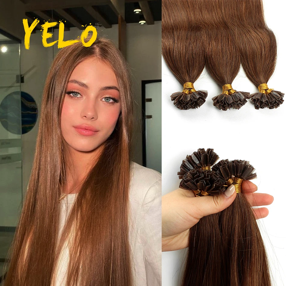 1G V Tip Human Hair Extensions Multicolor Keratin Fusion Microlink Hair Extensions Capsule Pre Bonded Stick Thick For Thin Hair