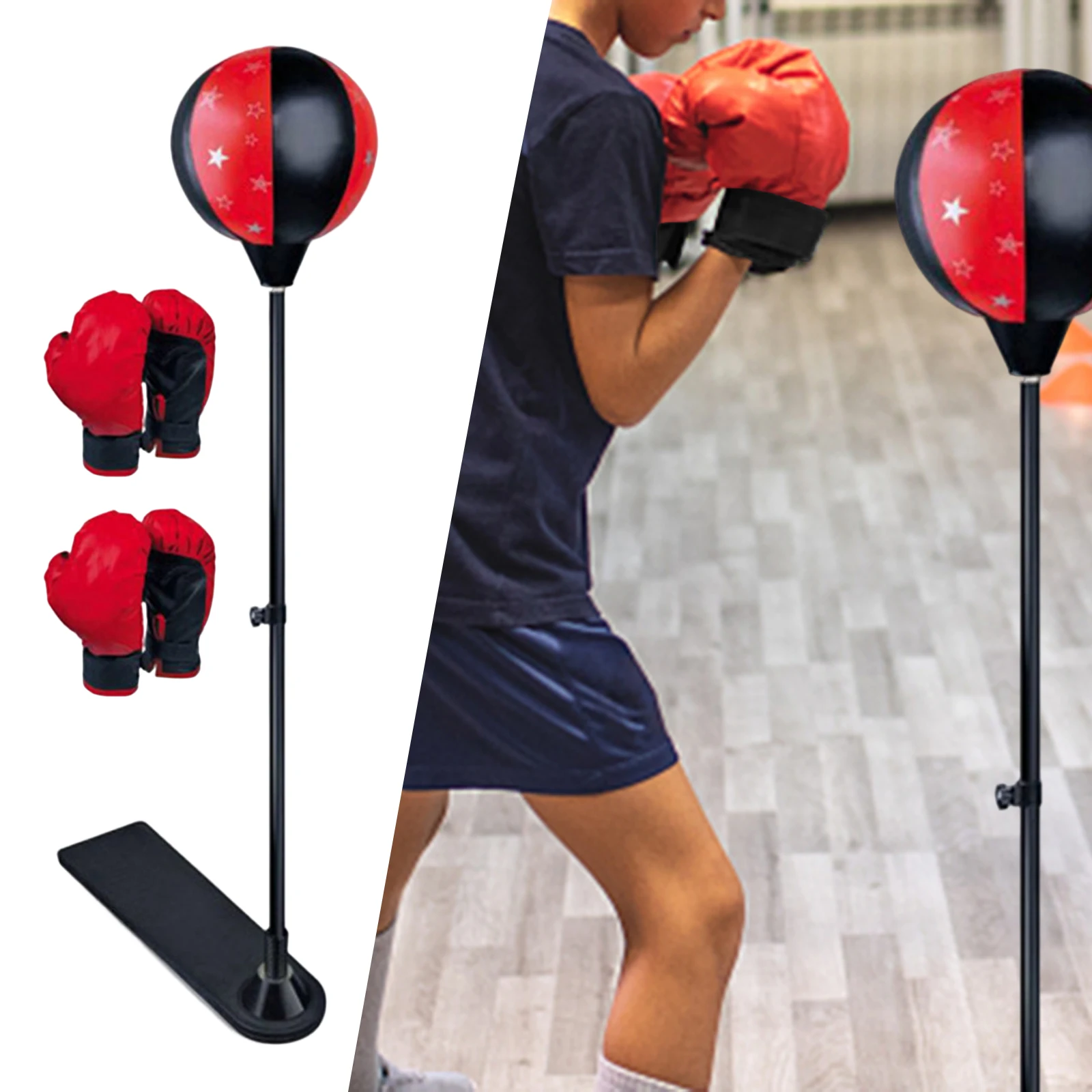 Punching Bag with Stand Adjustable Freestanding Gloves Sport for Home Gift Punching Ball With Stand For Kids Boxing Gloves