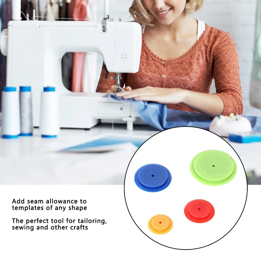 8Pcs Colorful Plastic Sewing Tracing Wheels Round Shape 4 Sizes Set Circle Seam Markers Quilting Patchwork Tools