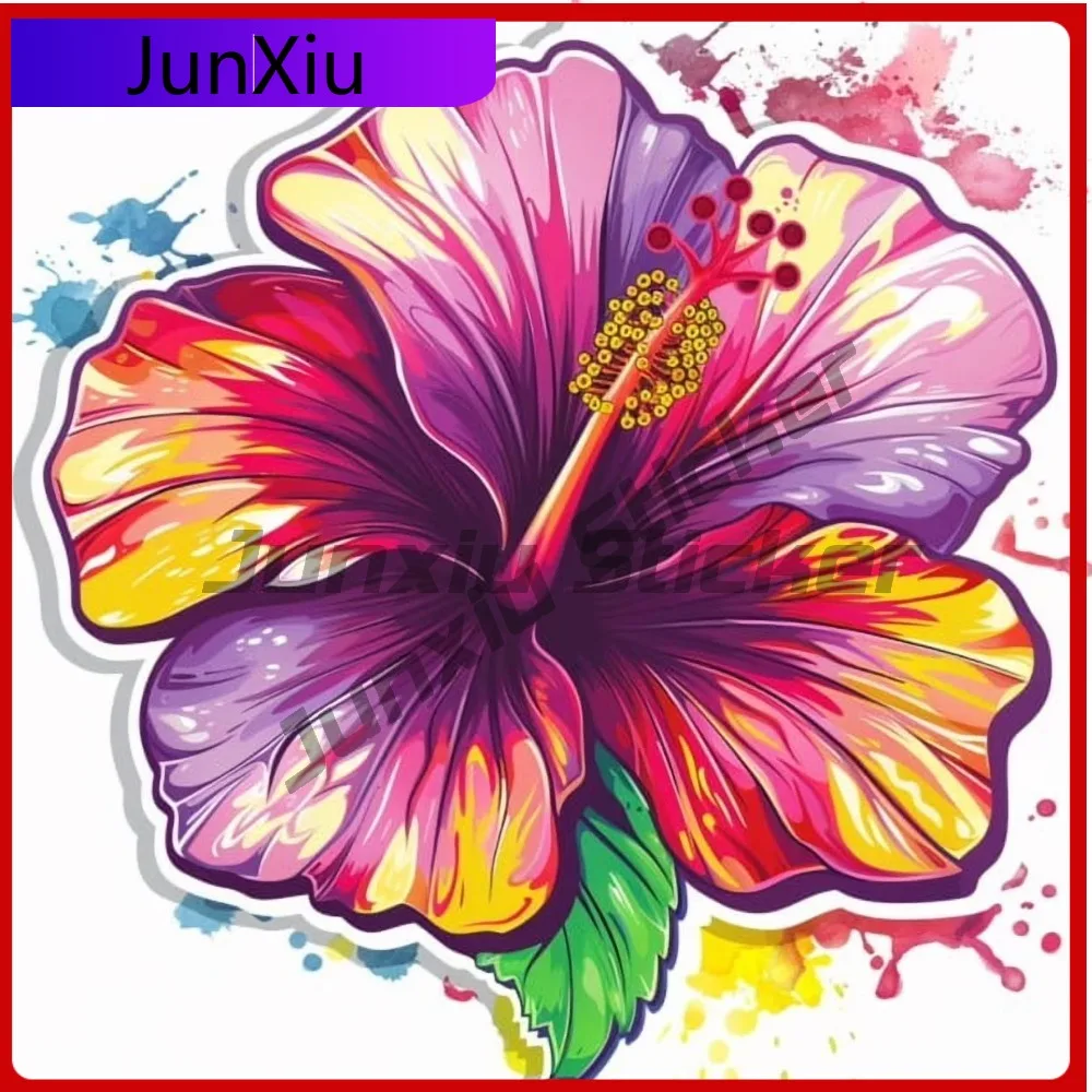 

Tropical Hawaiian Flower Vibrant Cool Car Laptop Window Bumper Waterproof Vinyl Decal Gift Trendy Cute Cute Cool Unique