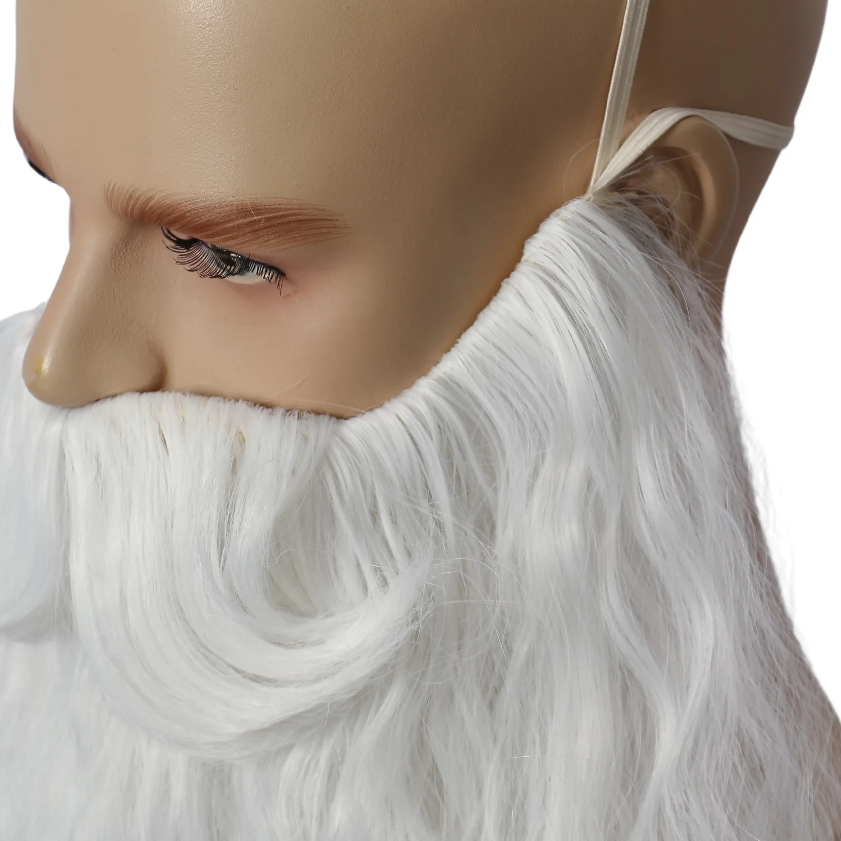 Mens Long Curly Fake Beard Heat Resistant Synthetic Hair for Wizard Costume Halloween