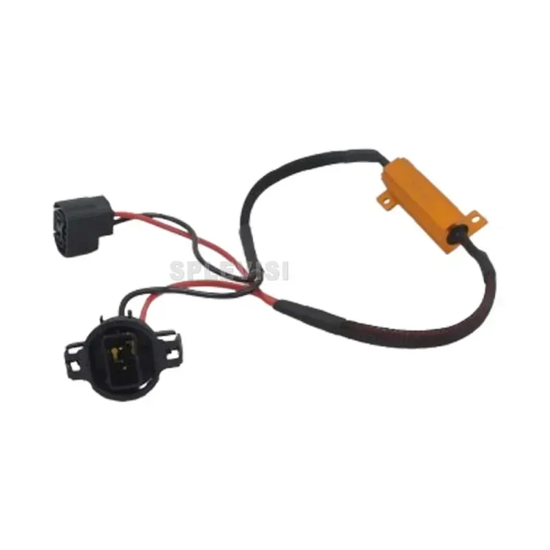 2pcs Wire HID Resistor Canceler Error Decoder PS24W 5202 H16 Fog Light Bulb Flicker Resistor Anti Flicker Error Decoder