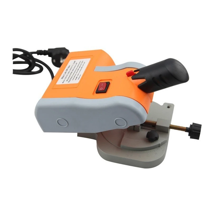 Mini Miter Cut-off Chop Saw 0-45° Home DIY Benchtop Table Cutting Machine Steel and Resin Blades for Wood Plastic Metal