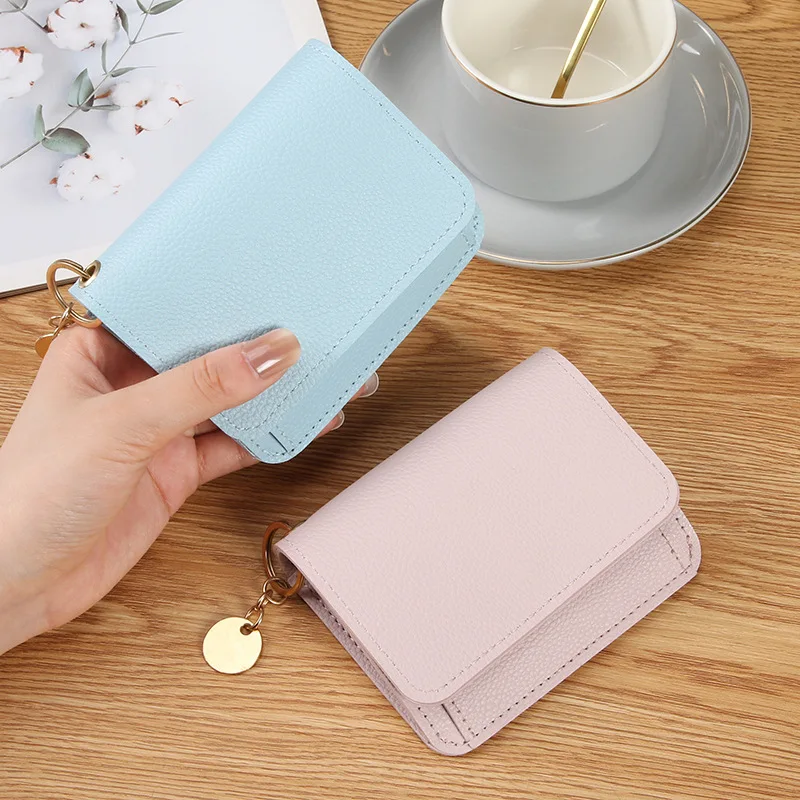 1 Piece Mini Card Wallet for Girl Korean Fashion Simplicity Solid Color Coin Bank ID Card Purse Portable Zipper Photocard Purse