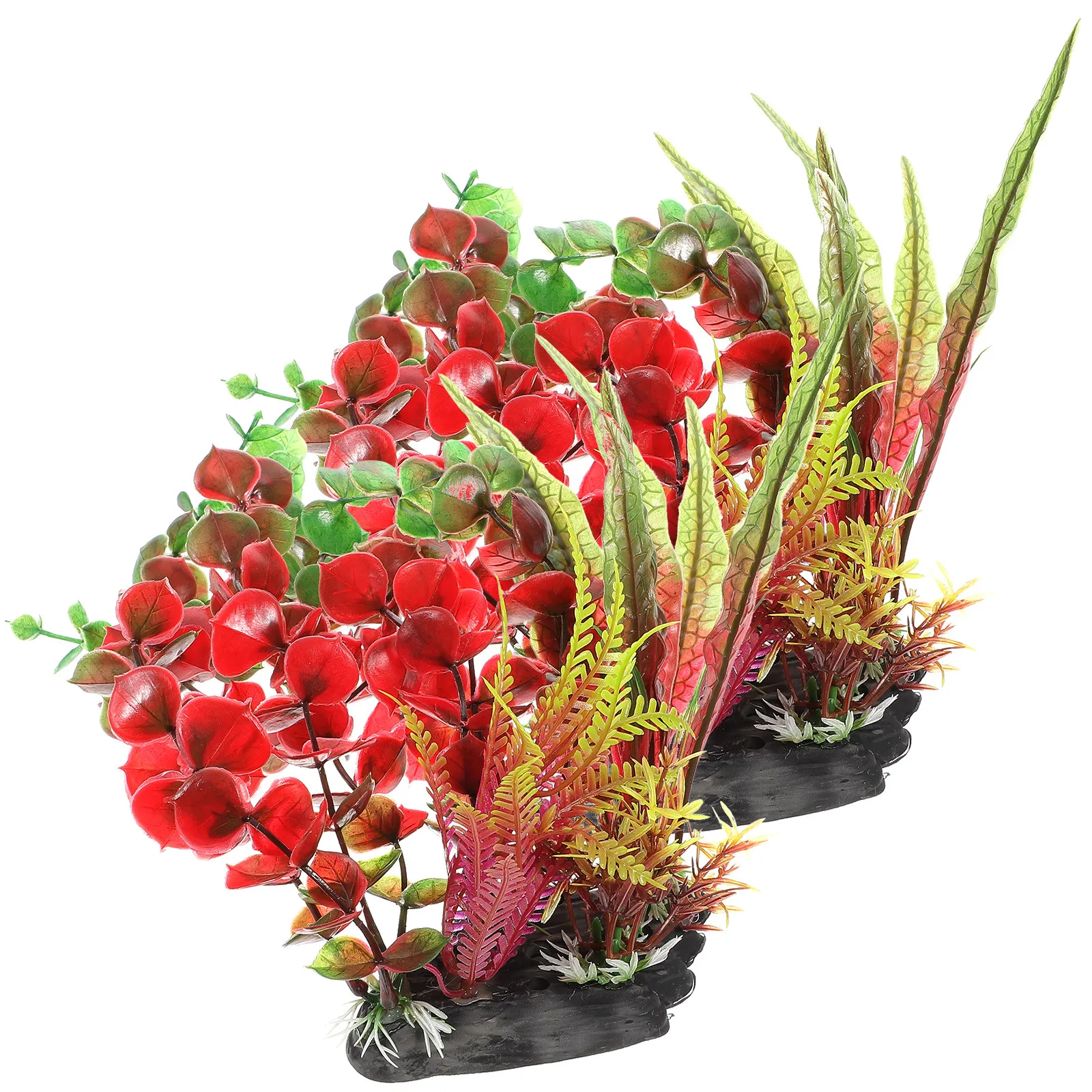 

2 шт. высококачественные пластиковые искусственные аквариумные растения, декоративная водная трава для аквариума, настольный ландшафтный декор, яркий натуральный вид, компактные