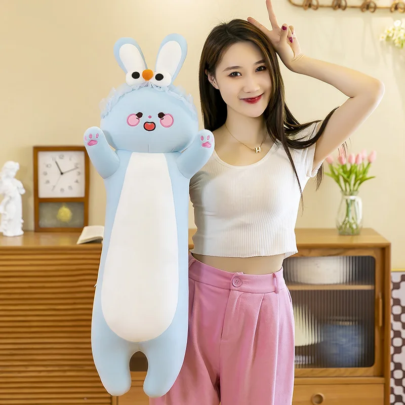 Cute Soft Long Rabbit Pillow Stuffed Plush Toys Office Nap Pillow Home Comfort Cushion Decor Gift Doll Child Christmas Soft Toys