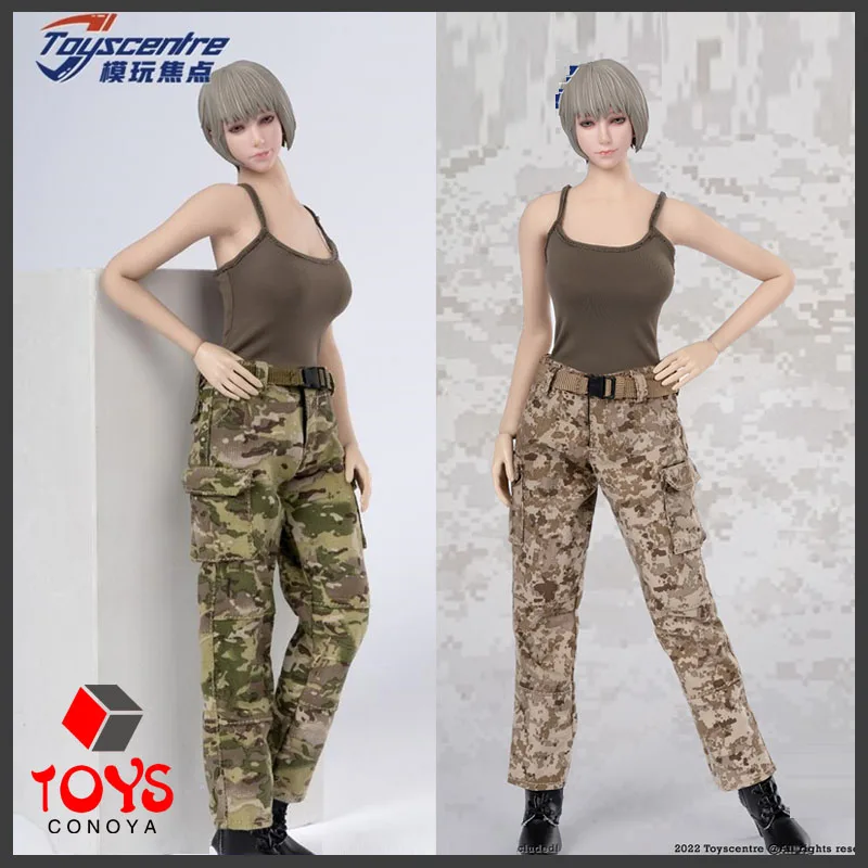 

ToysCentre TCT-028 1/6 Camisole Camo Trousers Female Black Vest Camouflage Pants Set Fit 12-inch Soldier Action Figure Body