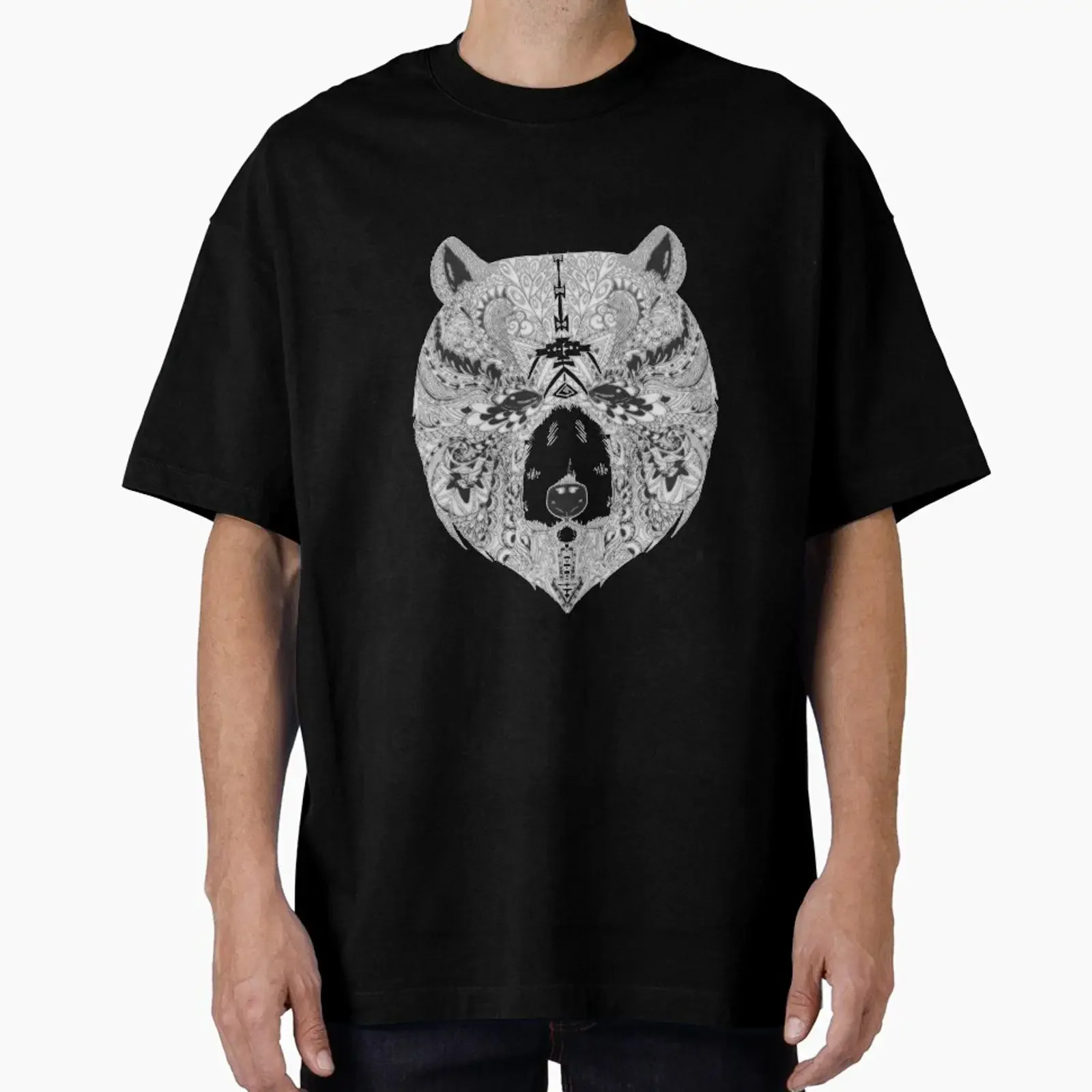 Native Bear designed and sold by Saran vintage Washed Stylish Unisex fashion streetwear Versatile homme Soft
