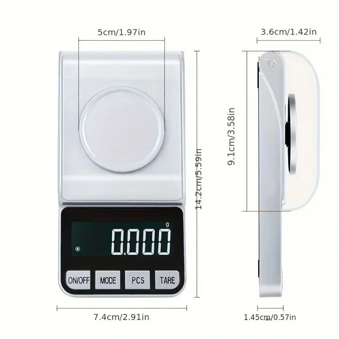 1pc High Precision Jewelry Scale Mini Electronic Pocket LCD Digital Balance Food Contact Safe - Golden Diamond Weighing Scale