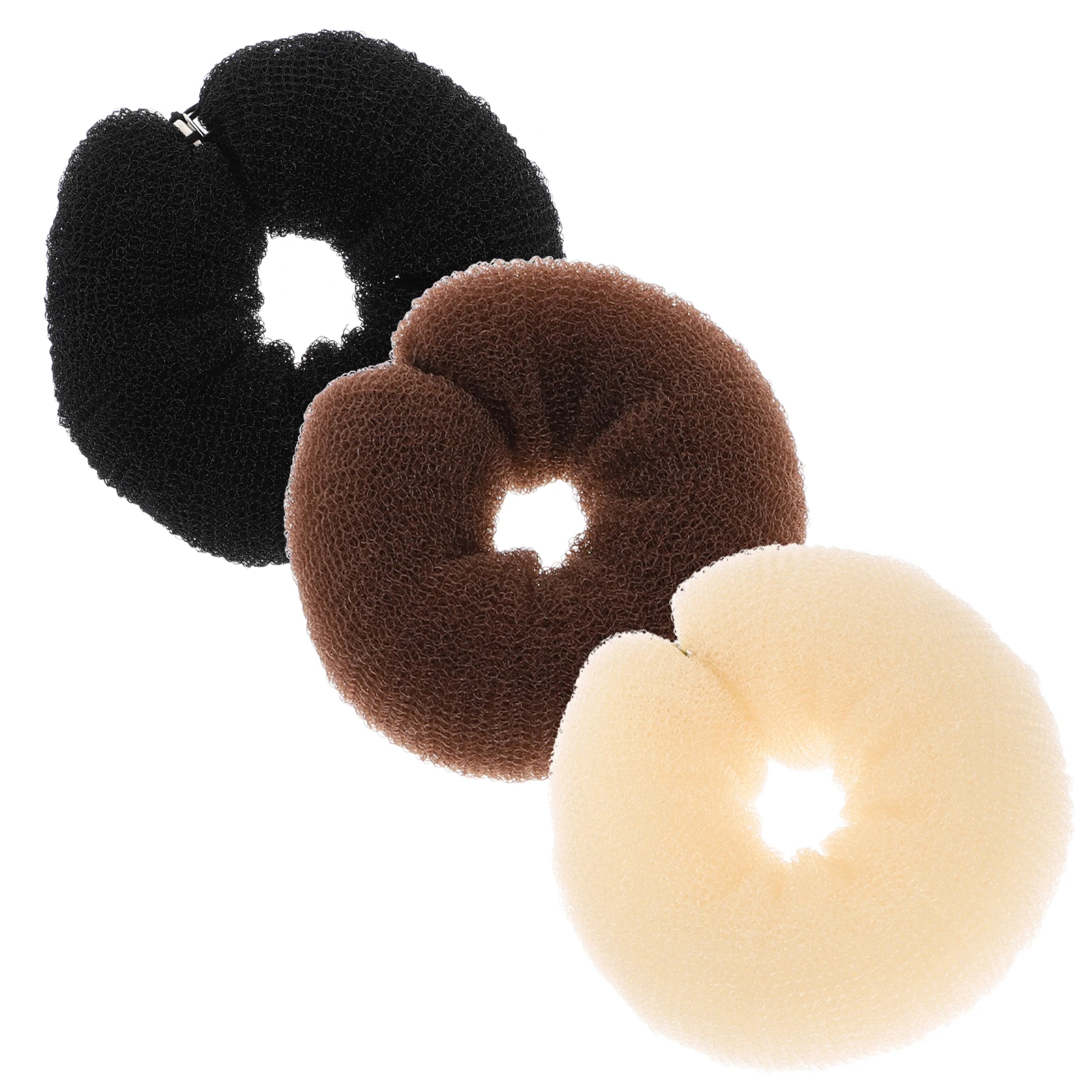 

3pcs Hair Bun Shaper Reusable Styling Tools Elastic Nylon Women Hair Enhancement Pads Long Hairstyle Practical Wedding Prom