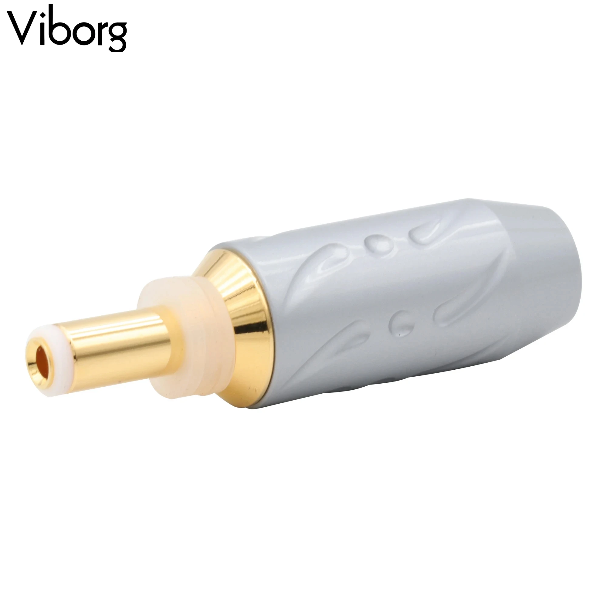 Viborg Hi-End DC21G DC-2.1G Power Connector Jack DC 5.5 2.1mm DC Power Cable Plugs For Hifi Audio Applications DIY Dia. 8mm