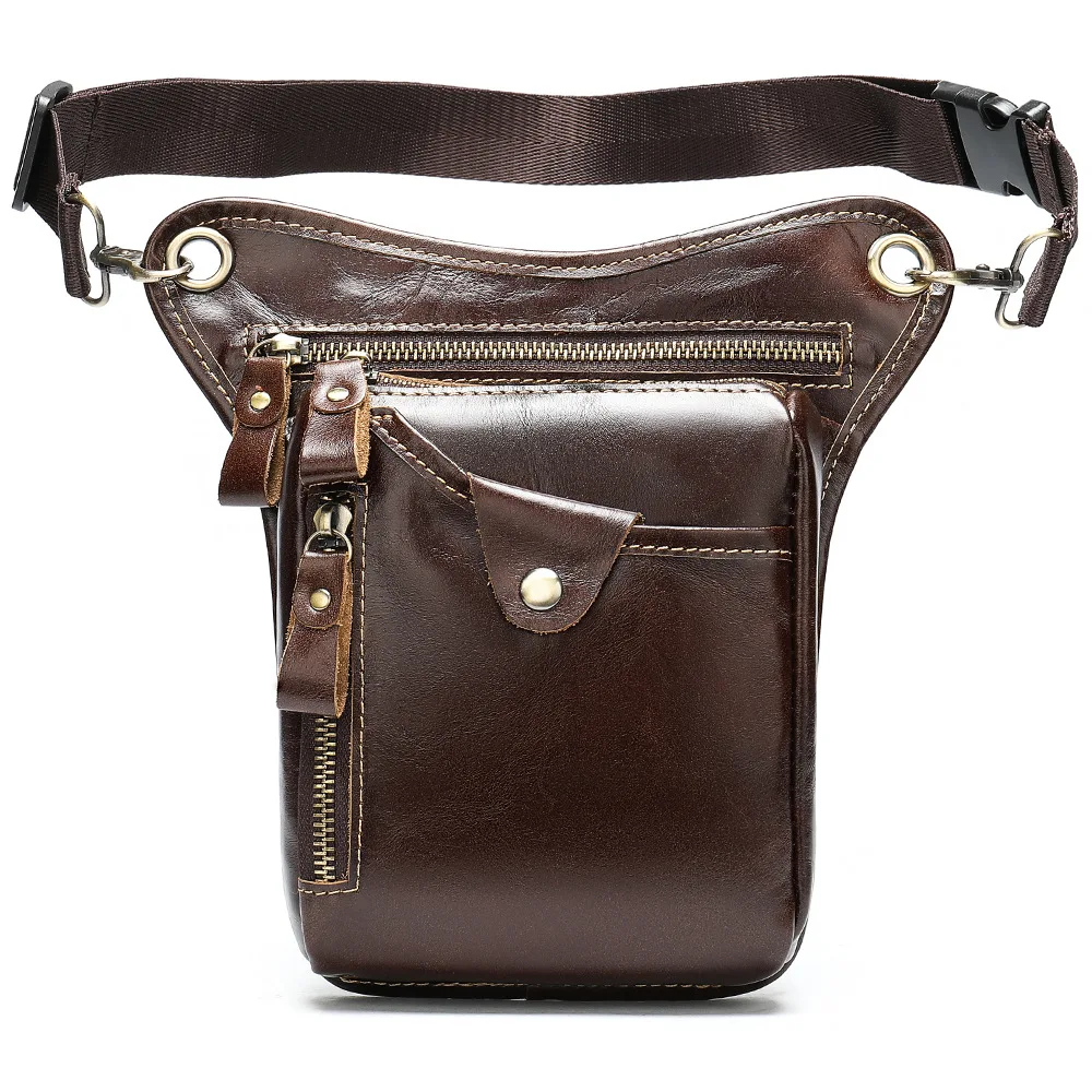 Women Men's Genuine Leather Sporting Riding Hip Bum Fanny Waist Pack Drop Thigh Leg Cross Over Bag Pouches  Unisex Hip Bags