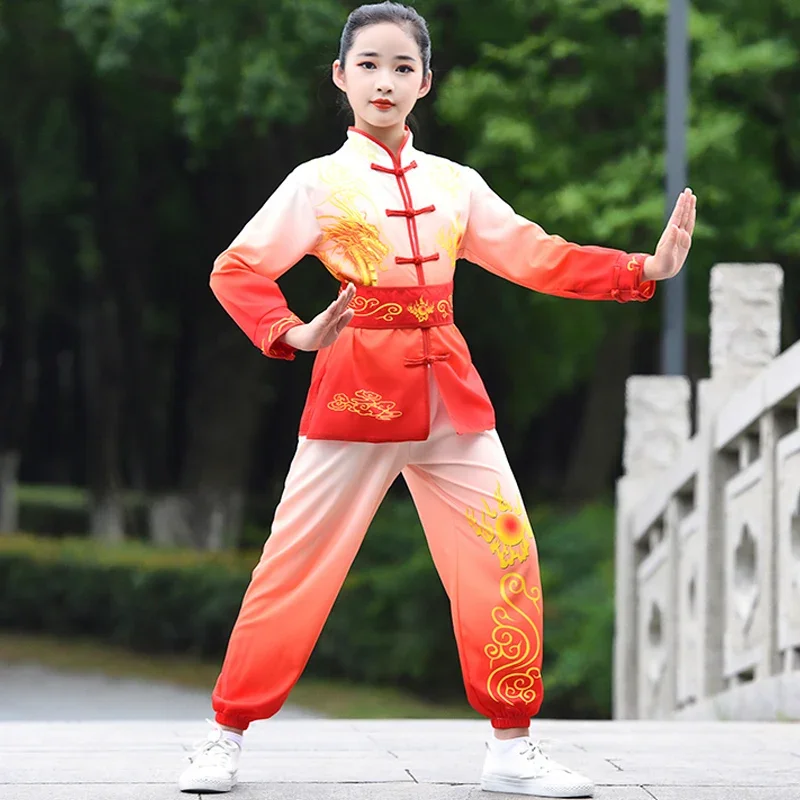 Ropa de rendimiento de artes marciales, entrenamiento de viento chino para las cuatro estaciones, Día Nacional, cuerpo de artes marciales